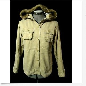 OLD NAVY Girls XL Khaki Parka winter jacket coat